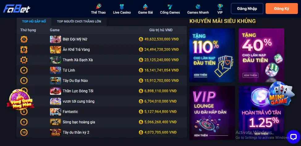 Thưởng nạp tiền hàng ngày và hàng tuần cwin666